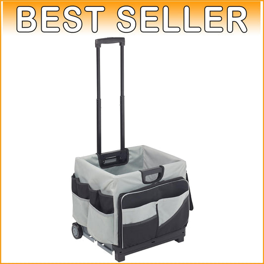 Ergonomic Rolling Storage Cart with Removable Canvas Organizer - Easy Transport