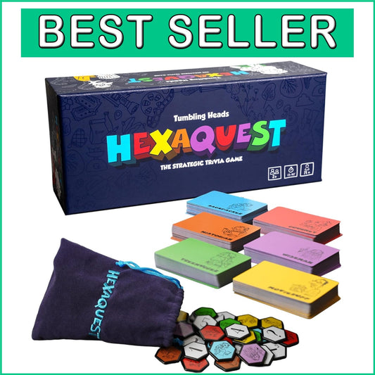 1500-Question Trivia Board Game with 65 Hexagon Tiles for Engaging Challenges