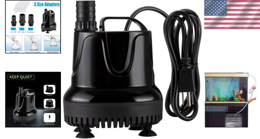 Efficient Submersible Pump 90W for Easy Aquarium Water Transfers - 9.2 ft Lift