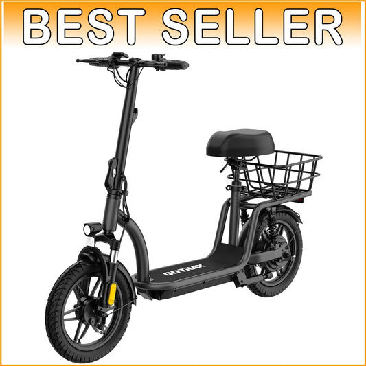 Adult Electric Commuter Scooter - Quiet Ride, Dual Drum Brakes, Wide Deck, 20mph