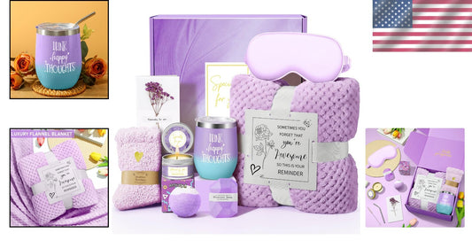 Lavender Scented Relaxation Spa Gift Basket Set for Women – Birthday & Self Care