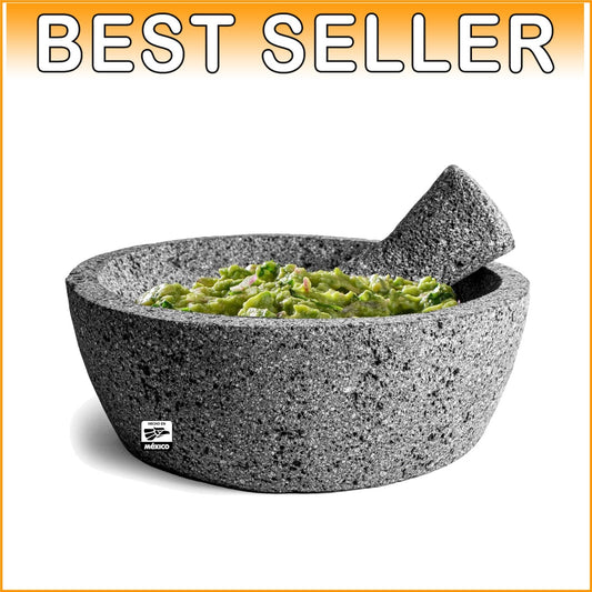 Durable Hand-Carved Molcajete Mortar & Pestle - 8 Inches of Culinary Tradition