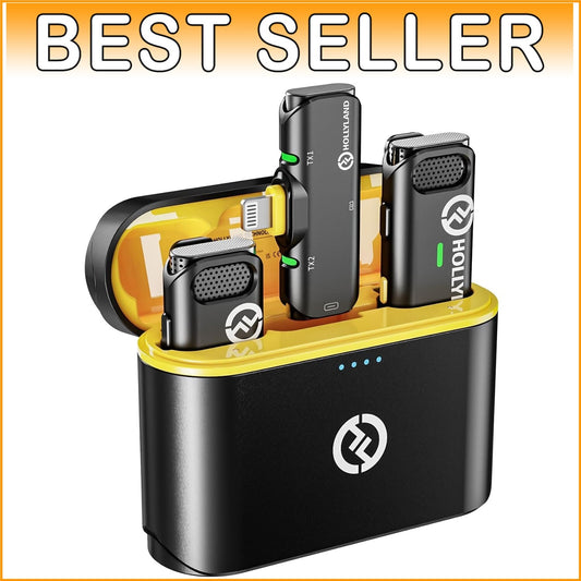 Active Noise Cancelling Lavalier Mic - 32H Battery, Ideal for iPhone/iPad Users