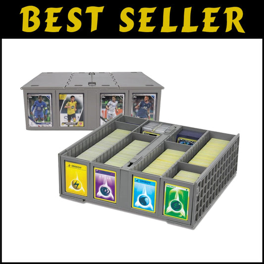 Hinged Card Holder Bins - 2 Pack, Stackable Design, Fits MTG & Pokémon Cards