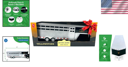 AMT Collectibles - Gooseneck Horse Trailer for Kids & Collectors - 18x6x7 inches