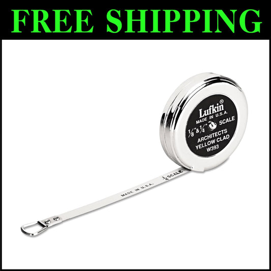 Lightweight Architect's Measuring Tool 1/4" x 5' - Chrome & Metal Construction