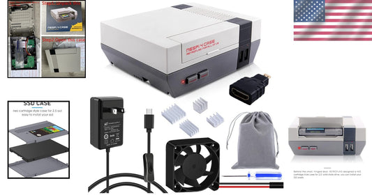 All-in-One NES Design Raspberry Pi 4 Case with Cooling, SSD, and Power Supply