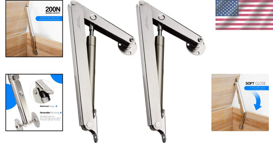 200N Safety Gas Struts for Smooth Lid Closing - Perfect for Toy Boxes and Chests