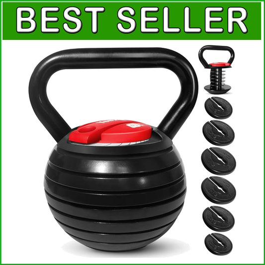 Adjustable 40lb Cast Iron Kettlebell with Non-Slip Handle for Versatile Workouts