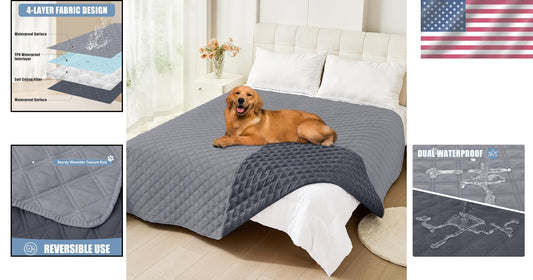 Luxurious Waterproof Pet Blanket - Versatile Sofa and Bed Cover 82x102 Inches