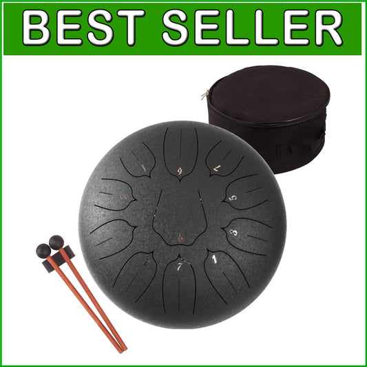Ethereal 12-Inch Steel Tongue Drum with 11 Notes - Perfect for Meditation & Yoga