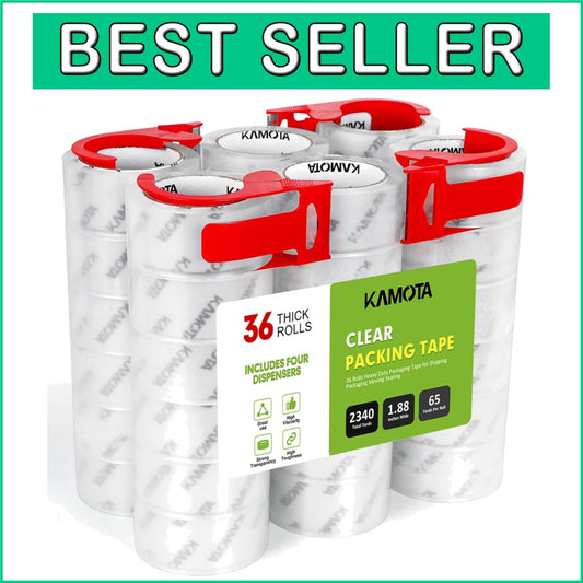36 Rolls Heavy Duty Clear Packing Tape, 1.88in Wide for Strong Shipping Sealing