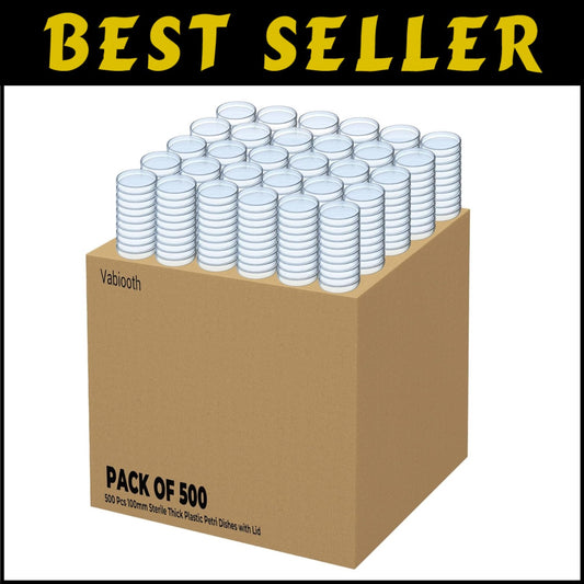 500 Sterile Ethylene Oxide Petri Dishes - 100mm Diameter, Enhanced Vented Design