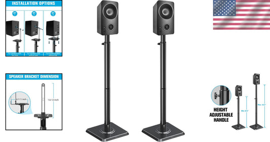 Premium Speaker Stands for Vizio, JBL & More - Adjustable & Cable Concealment