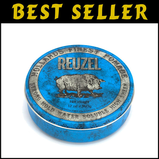 High Shine Blue Pomade for All Hair Types - Long Lasting, Easy to Wash Out