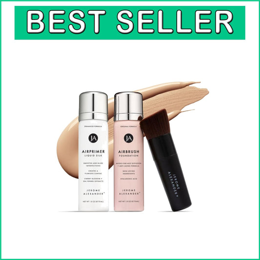 MagicMinerals AirBrush Foundation: 3pc Makeup Set for Radiant Skin - Warm Beige