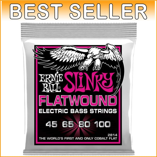 Cobalt Flatwound Bass Guitar Strings 45-100 Gauge for Enhanced Clarity and Tone