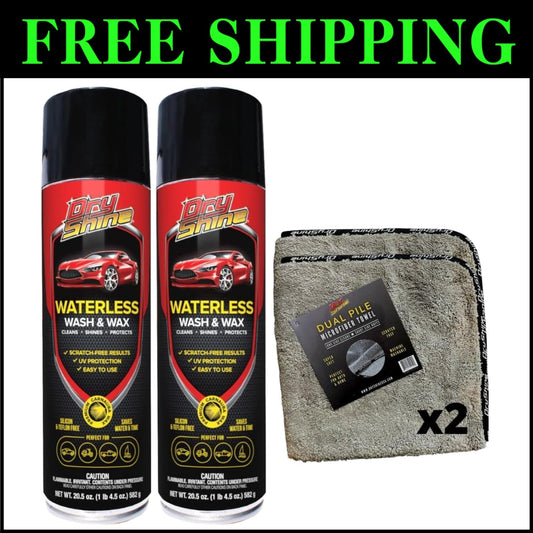 32oz Waterless Car Cleaning Kit with Dual Pile Towels - Scratch-Free Detail