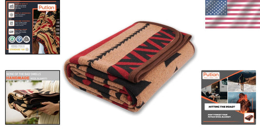 Versatile Merino Wool Outdoor Blanket - 87"x63" for Emergencies & Comfort