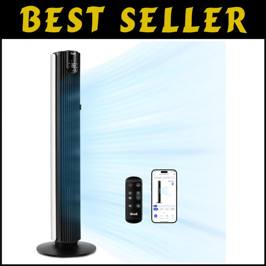 26ft/s Smart Tower Fan - Wi-Fi Enabled with Remote Control & App Integration