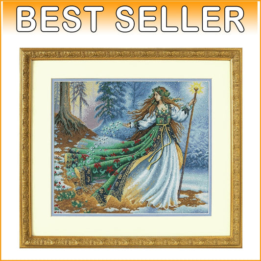 Elegant Woodland Fairy Cross Stitch Kit - Includes Beads and Easy Instructions