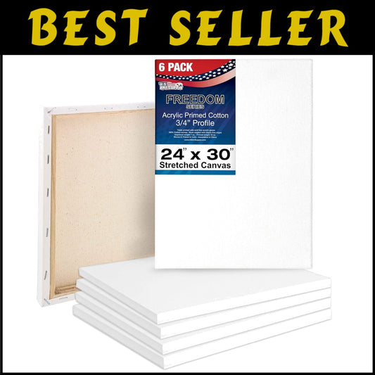 6-Pack 24x30 Canvas Panels - Premium Artist Quality for Oil & Acrylic Painting