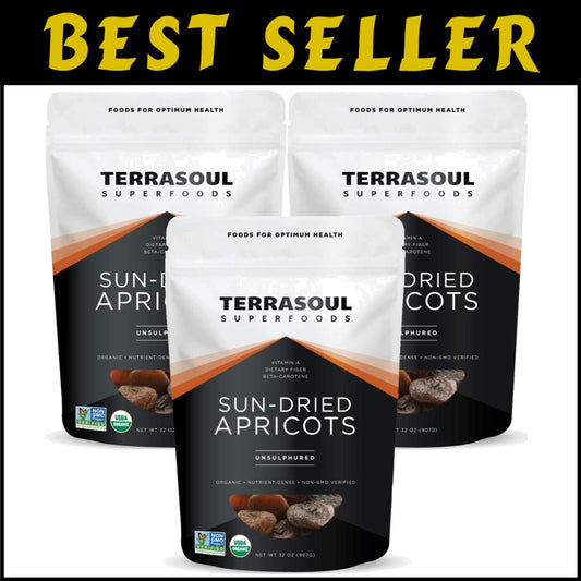 6 Lbs Certified Organic Sun-Dried Apricots - Deliciously Sweet & Fiber-Rich