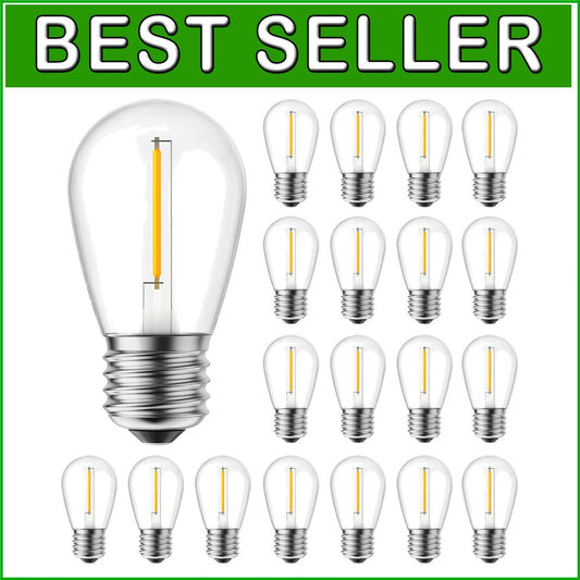 50 Pack Shatterproof LED S14 Bulbs - Warm White Vintage Lights for Indoors