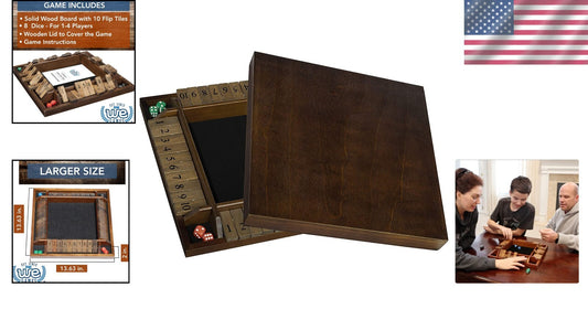 Premium 4-Player Shut The Box Game - Heirloom Quality with Velveteen Surface