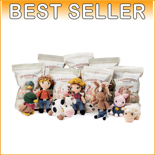 Amigurumi Farm Animal Crochet Kit - Beginner-Friendly with Video Tutorials