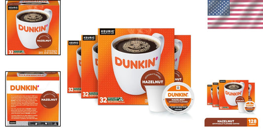 Dunkin Hazelnut Flavor K-Cup Pods, 128 Count for Effortless Coffee Indulgence