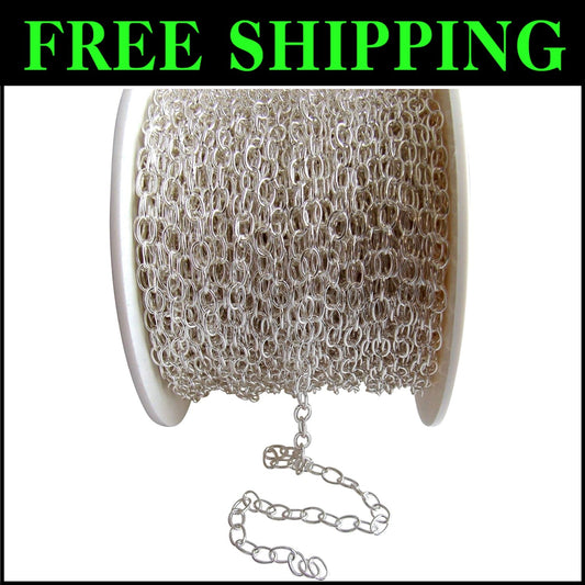 DIY 925 Sterling Silver Jewelry Making Chain - 3.5mm Cable Trace, 5ft Length