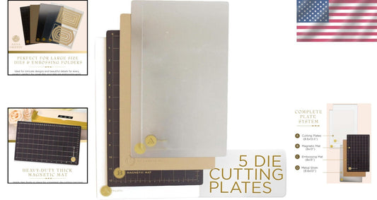 Empress Die Cutting & Embossing Plates Set - Large 8.6 x 13.5 for Precision C...