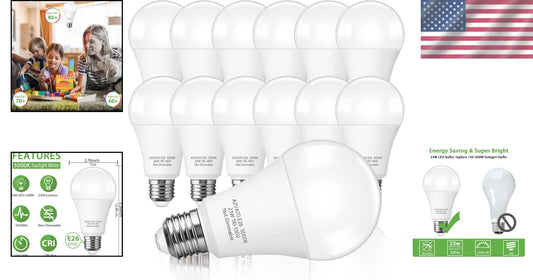 Energy-Saving A21 LED Bulb - 150-200W Equivalent, Instant Brightness at 5000K
