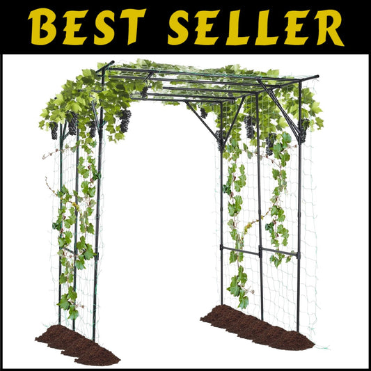 Durable Outdoor Garden Trellis - Black Pergola Frame for Climbing Plants