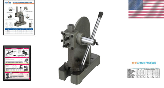 Heavy Duty Manual Arbor Press - 13 Inch Height with Steel Anvil for Durability