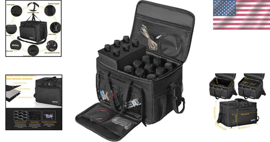 Versatile Wireless Microphone Case with 15 Slots & Removable Foam Protection