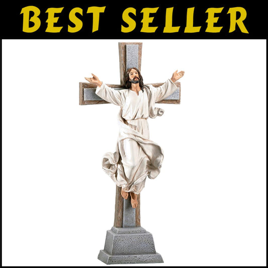 Durable 15-Inch Risen Christ Crucifix: Perfect for Religious Gifting and Décor
