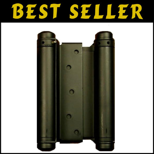 6-Inch Rust-Resistant Double Action Spring Hinge - Matte Black, 70 lb Capacity