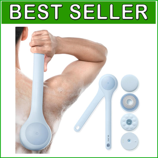 Elegant Electric Back Scrubber with 3 Brush Heads - Battery Powered & Waterproof
