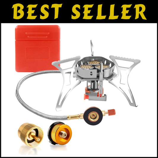 Lightweight 6800W Backpacking Gas Stove - Ideal for Outdoor Cooking Adventures