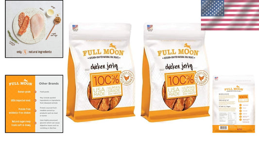 Healthy & Delicious Chicken Jerky Dog Treats - 2 x 12oz Packs, All Life Stages