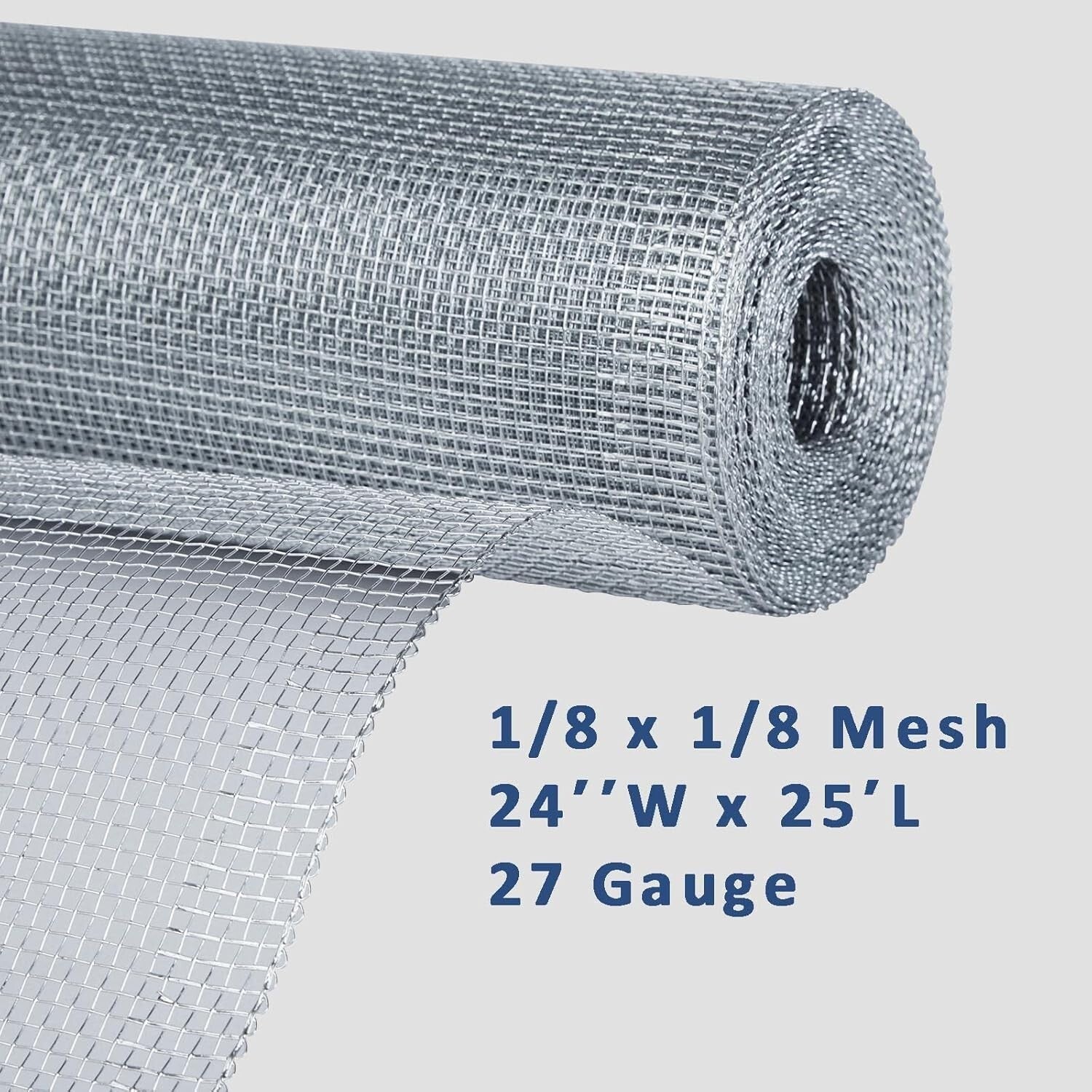 1/8 Inch Galvanized Hardware Cloth Roll 24''x25' - Durable Pest Control Solution