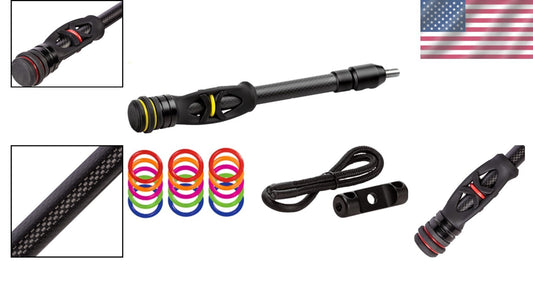 Durable 8-Inch Bow Stabilizer with Adjustable Weights & Personalization Rings