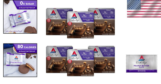 Delicious Peanut Butter Cups - 60 Count, 0g Sugar, Perfect for Low-Carb Diets