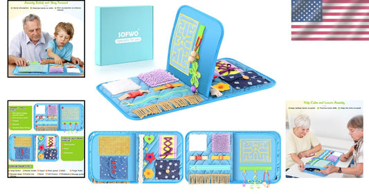 Interactive Fidget Blanket for Alzheimer’s Care - Soft Velvet & Unique Textures