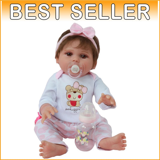 Cute 18-Inch Reborn Baby Girl Lucy - Real Life Silicone Doll in Luxury Gift Box