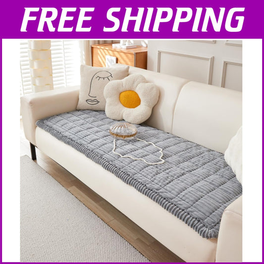 Soft Washable Dog Couch Cover - Non-Slip Light Gray Sofa Protector 27.6"x82.7"
