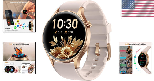 Women’s Smart Fitness Watch - AI Voice Control, Sleep Monitor & Custom Dials
