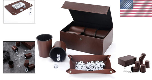 Ultimate Leather Dice Cup & Dice Collection: Elegant Case for Travel & Storage